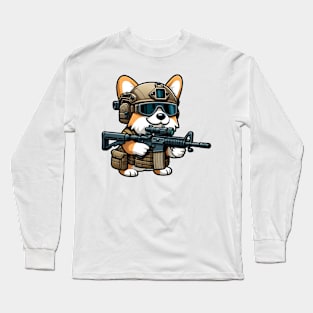 Tactical Corgi Long Sleeve T-Shirt